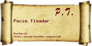 Pecze Tivadar névjegykártya